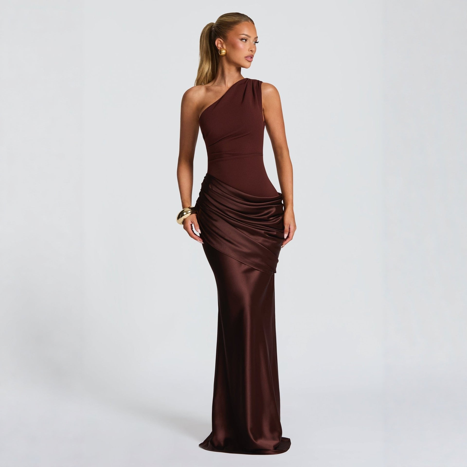 Slim Off-shoulder Bodycon Maxi Dress Solid Color Sleeveless  Evening Party Gown Dresses For Women Clothing